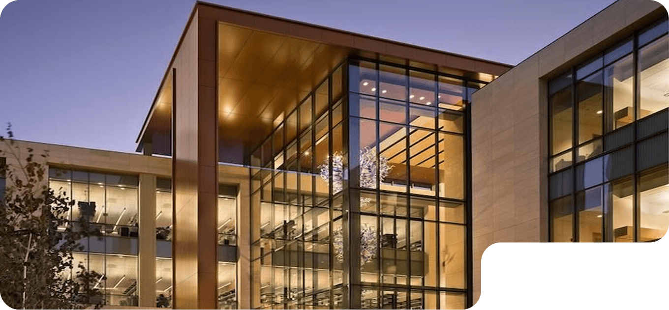 Modern luxury residential and commercial development at dusk